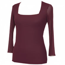 Load image into Gallery viewer, Raisin Solid Color Square Neck Top