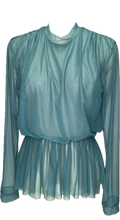 Load image into Gallery viewer, Emerald Illusion Mesh Blousy Top