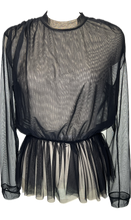 Load image into Gallery viewer, Black Illusion Mesh Blousy Top