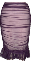 Load image into Gallery viewer, Plum Illusion Mesh Draped Skirt