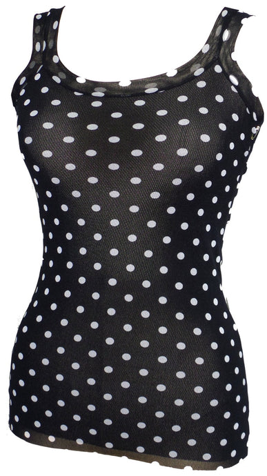 Mini Dots Black Bra Friendly Tank - Petit Pois by Viviana G