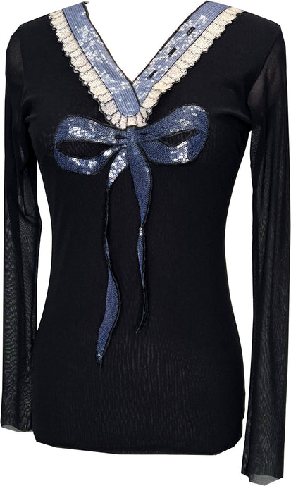 Princess V Neck Top - Petit Pois by Viviana G