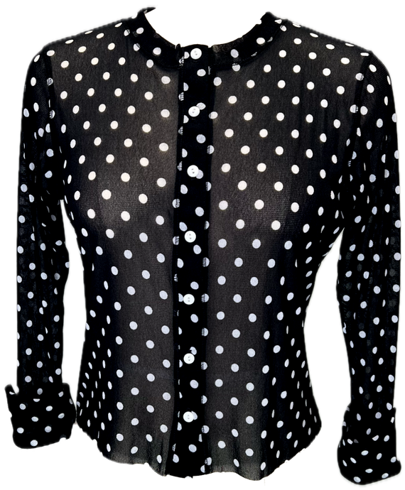 Mini Dots Black Cropped Cardigan - Petit Pois by Viviana G