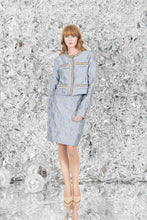 Load image into Gallery viewer, Silver Blue Cropped Jacket - Petit Pois by Viviana G
