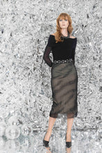 Load image into Gallery viewer, Black Floating Dots Pencil Skirt - Petit Pois by Viviana G