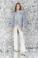 Load image into Gallery viewer, Silver Blue Military Jacket - Petit Pois by Viviana G