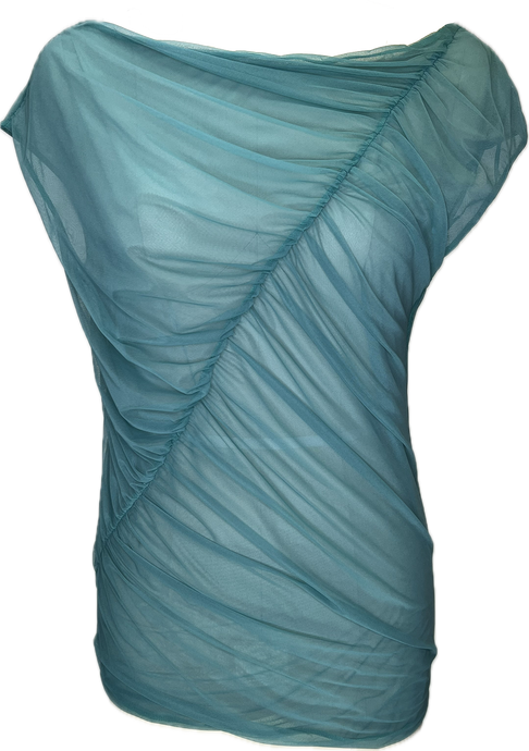 Emerald Illusion Mesh Ruched Top - Petit Pois by Viviana G