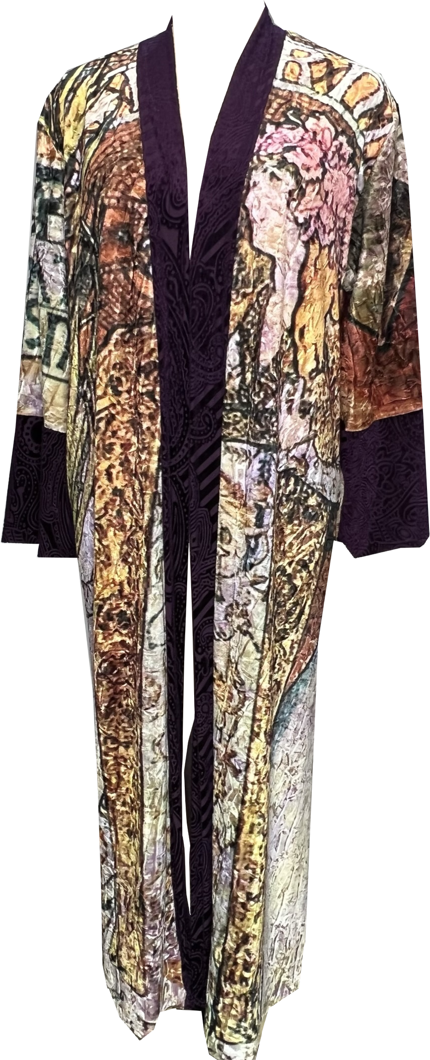 Crinkle Velvet Long Coat
