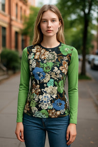 Blue Rose Crew Neck Tee