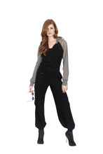 Load image into Gallery viewer, Black/Steel Hoodie Jumpsuit