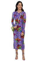 Load image into Gallery viewer, Dinasty Violet Crew Neck Dress