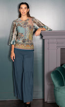 Load image into Gallery viewer, Aqua Paisley Crew Top