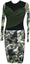 Load image into Gallery viewer, Camouflage Draped Combo Dress