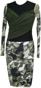 Camouflage Draped Combo Dress