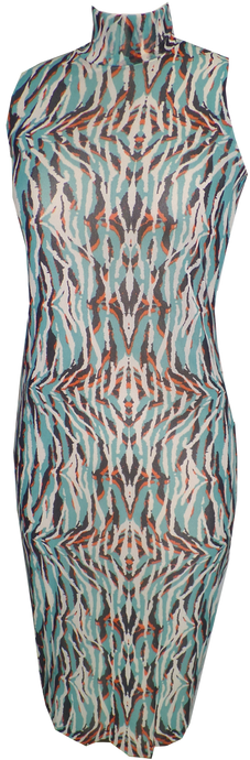 Costa Del Sol Aqua High Neck Dress