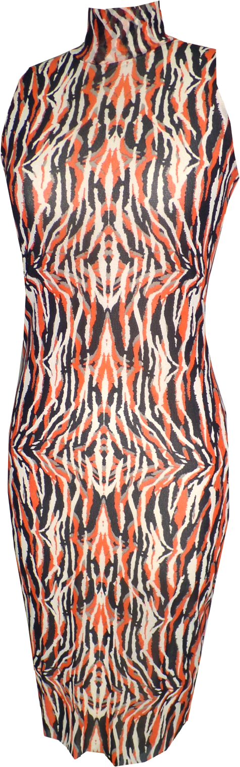 Costa Del Sol Orange High Neck Dress