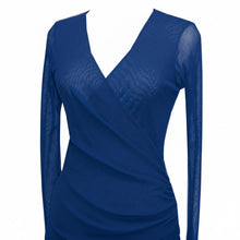 Load image into Gallery viewer, Panam Blue Solid Color Draped Top