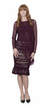 Load image into Gallery viewer, Plum Illusion Mesh Draped Top