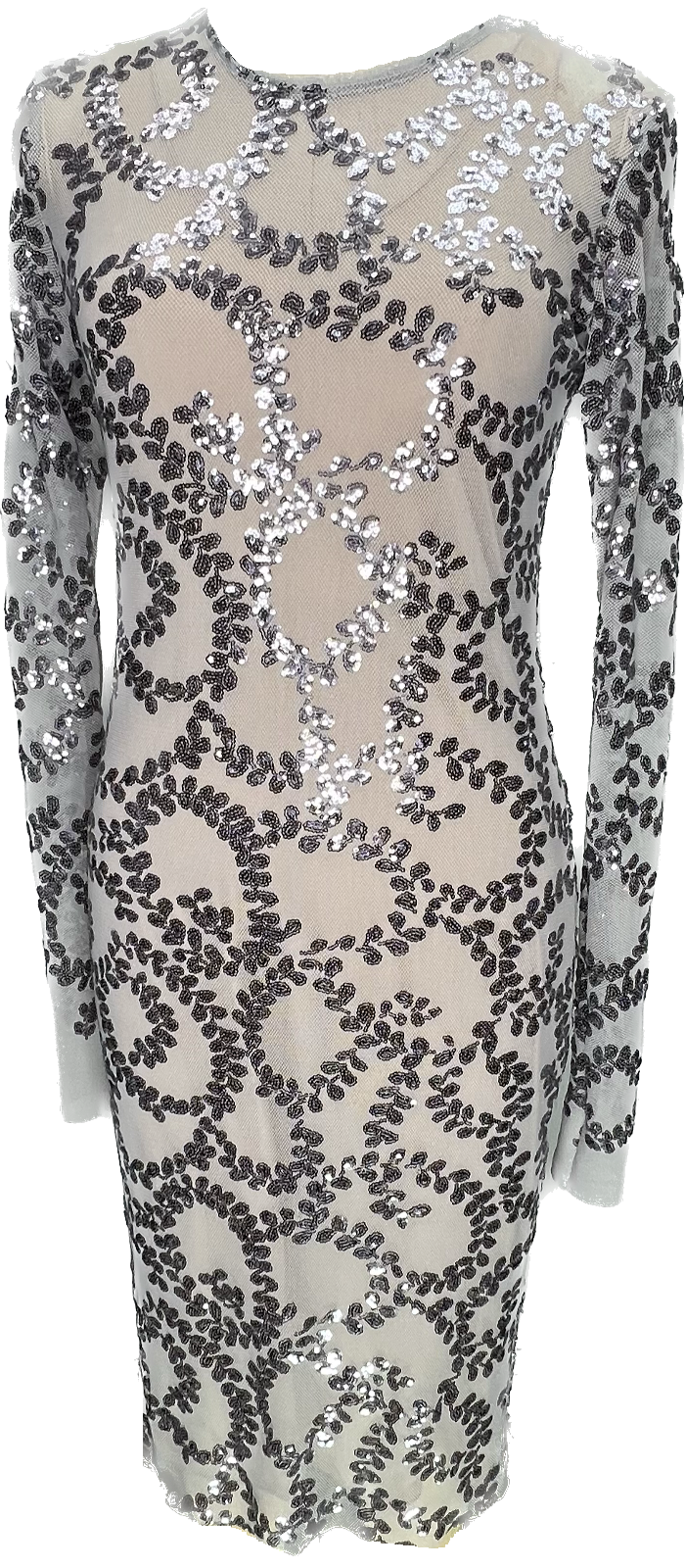 Gunmetal Embroidery Dress