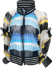 Load image into Gallery viewer, Geometric Combo Color  Bomber Jacket