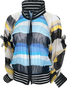 Geometric Combo Color  Bomber Jacket