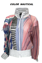 Load image into Gallery viewer, Geometric Combo Color  Bomber Jacket