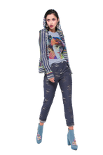 Load image into Gallery viewer, Fancy Stripes  Hoodie Jacket - Petit Pois by Viviana G