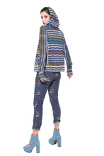 Load image into Gallery viewer, Fancy Stripes  Hoodie Jacket - Petit Pois by Viviana G