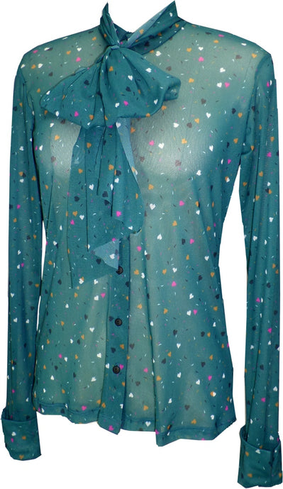 Love Me Teal Shirt With Sash - Petit Pois by Viviana G