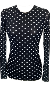 Mini Dots Black Crew Neck Tee