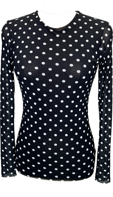 Mini Dots Black Crew Neck Tee - Petit Pois by Viviana G
