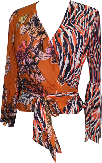 Malaga Wrap Around Top - Petit Pois by Viviana G