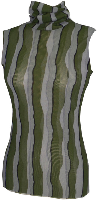 Mirror Stripes High Neck Top - Petit Pois by Viviana G