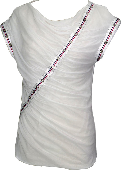 Monte Carlo White Shirred Top - Petit Pois by Viviana G