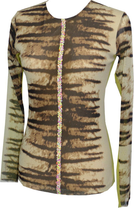 Nebraska Crew Top Beaded Front - Petit Pois by Viviana G