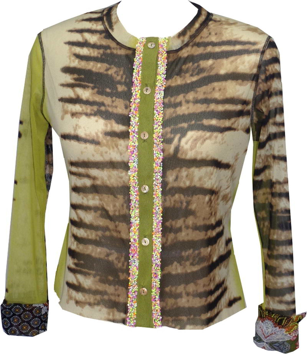 Nebraska Cropped Cardigan Beaded Front