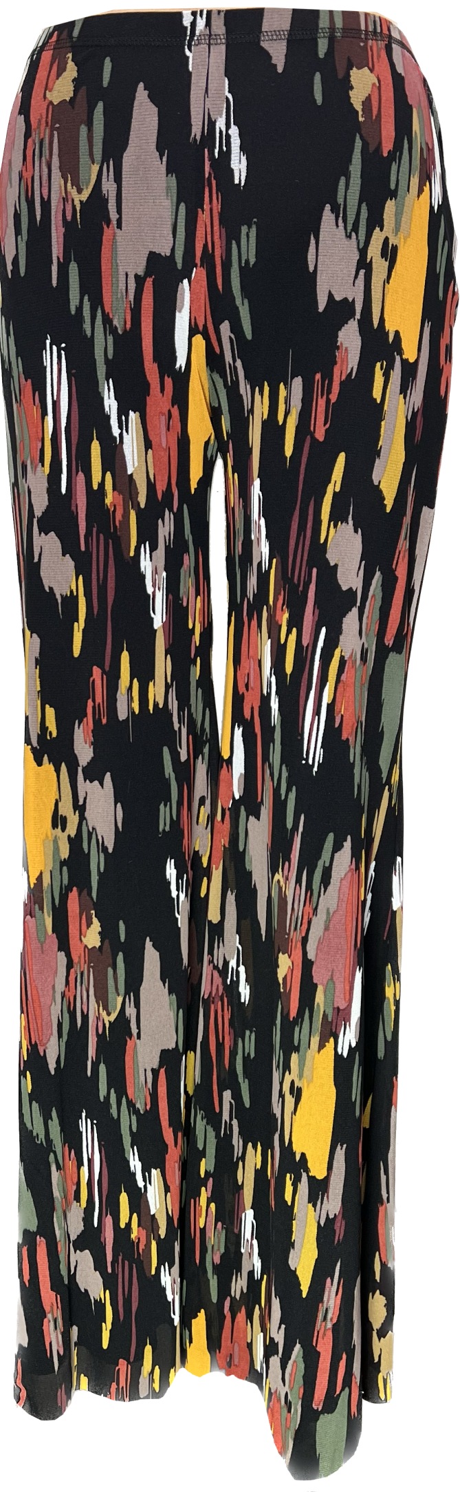 Printed Mesh Bootleg Pants