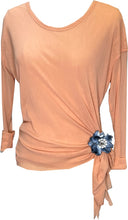 Load image into Gallery viewer, Peach Solid Color Asymmetric Blouson