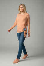 Load image into Gallery viewer, Peach Solid Color Asymmetric Blouson