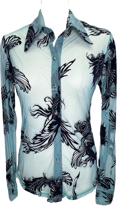 Phoenix Button Front Shirt - Petit Pois by Viviana G