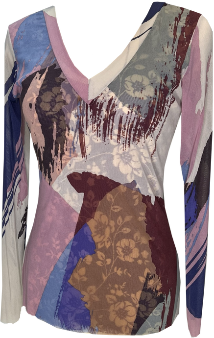 Purple Rain Reversible V Neck Top - Petit Pois by Viviana G