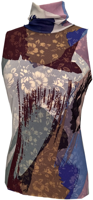Purple Rain Reversible High Collar Top - Petit Pois by Viviana G
