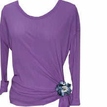 Load image into Gallery viewer, Purple Solid Color Asymmetric Blouson