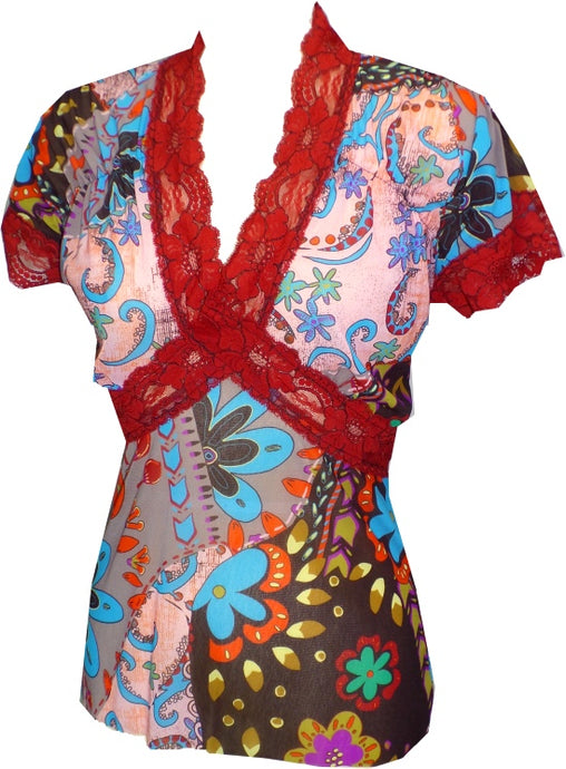 Quilted Autumn Cross Front Top - Petit Pois by Viviana G