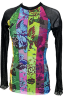 Load image into Gallery viewer, Rainbow Flower Raglan Top