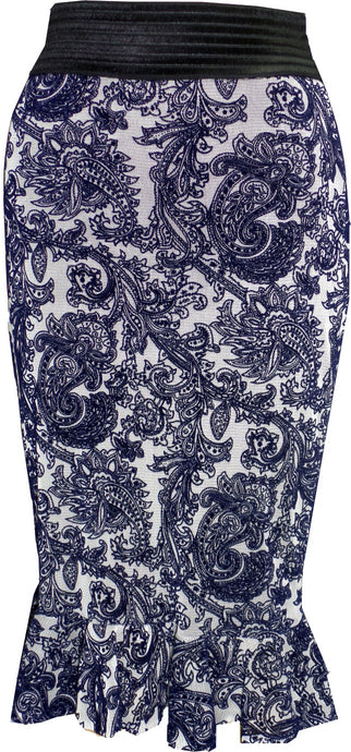 Sapphire Burnout Pencil Skirt - Petit Pois by Viviana G