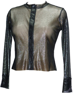 Solid Metallic Cropped Cardigan