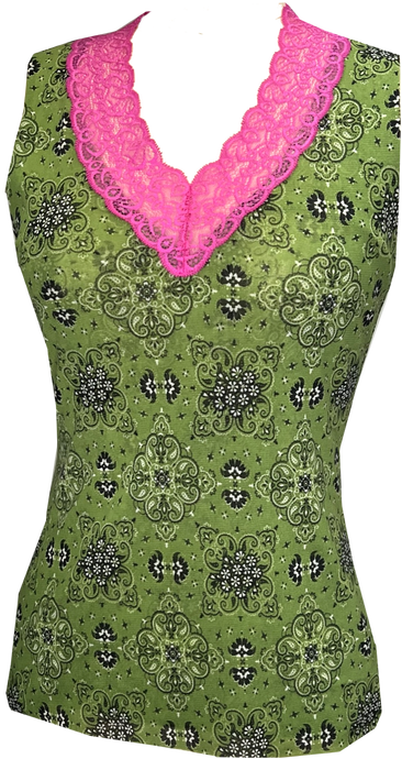 Serpentine V Neck Top - Petit Pois by Viviana G