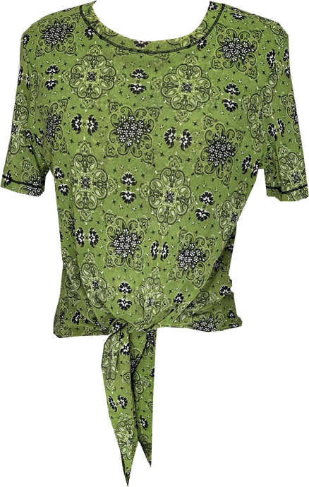 Serpentine Front Tie Top - Petit Pois by Viviana G