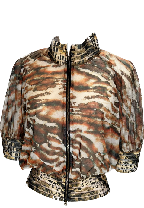 Wood Bomber Jacket - Petit Pois by Viviana G